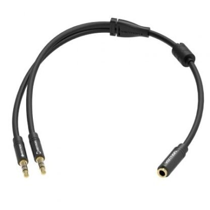 Cable estéreo vention bboby/ 2x jack 3.5 macho - jack 3.5 hembra/ 30cm/ negro - Imagen 3