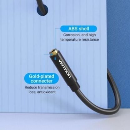Cable estéreo vention bbzbd/ jack 3.5 macho - jack 3.5 hembra/ 50cm/ negro - Imagen 3