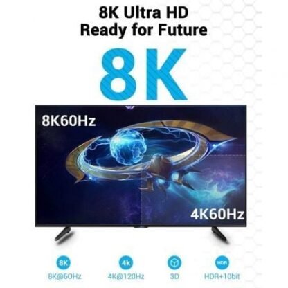 Cable hdmi 2.1 8k vention aanbi/ hdmi macho - hdmi macho/ 3m/ negro - Imagen 3