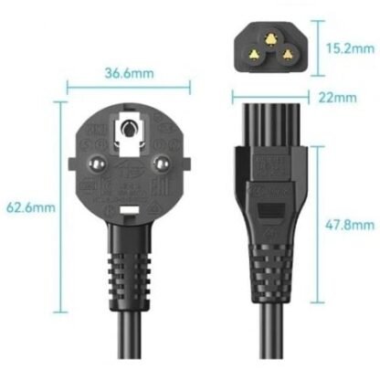 Cable de alimentación vention zckbac/ iec c5 hembra - cee7 macho/ 1.8m/ negro - Imagen 2