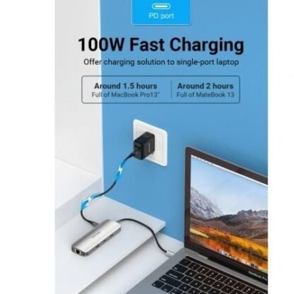 Docking usb tipo-c vention tokhb/ 1xhdmi/ 3xusb/ 1xusb tipo-c pd/ 1xrj45/ 1xlector tarjetas sd y microsd/ gris - Imagen 3
