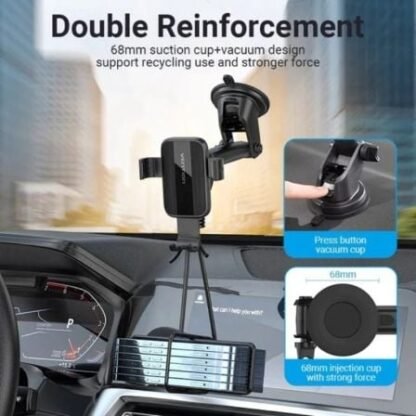 Soporte de smartphone para coche vention kcob0/ negro - Imagen 5