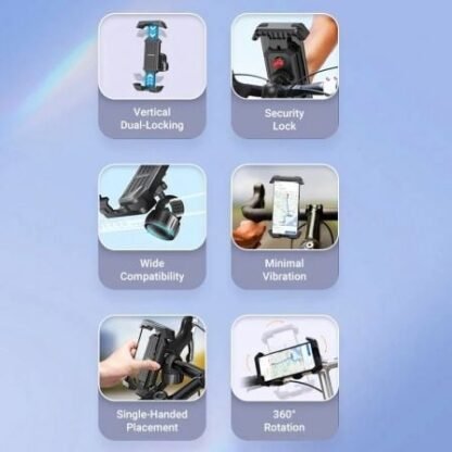 Soporte de smartphone para bici vention ksfb0/ negro - Imagen 3