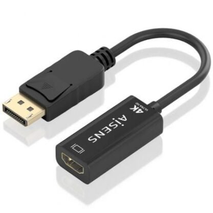 Cable conversor aisens a125-0905/ displayport macho - hdmi hembra/ 15cm/ negro - Imagen 2
