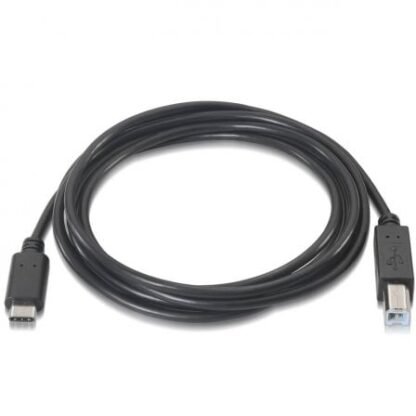 Cable usb 2.0 impresora aisens a107-0053/ usb tipo-c macho - usb tipo-b macho/ hasta 9w/ 625mbps/ 1m/ negro - Imagen 2