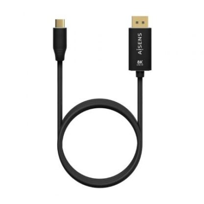 Cable conversor displayport 8k 60hz aisens a109-0687/ usb tipo-c macho - displayport macho/ hasta 27w/ 1250mbps/ 1.8m/ negro - Imagen 3