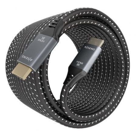 Cable hdmi 2.1 8k aisens a150-0877/ hdmi macho - hdmi macho/ 7m/ gris y negro - Imagen 2