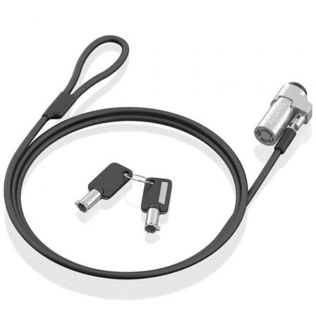 Cable de seguridad tipo nano para portátiles aisens aslk-d45k06-bk/ 1.5m - Imagen 2