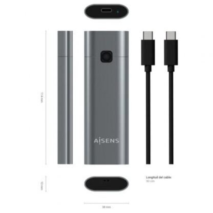 Caja externa para disco ssd m.2 nvme aisens asm2-021gr/ usb 3.1 gen2/ sin tornillos - Imagen 3