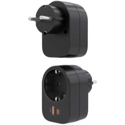 Enchufe aisens asps-1a1c07-bk/ 1 toma de corriente/ 1 usb tipo-c pd/ 1 usb/ negro - Imagen 3