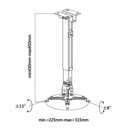 Soporte de techo/ pared para proyector aisens cwp01tse-049/ inclinable-extensible/ hasta 20kg - Imagen 5