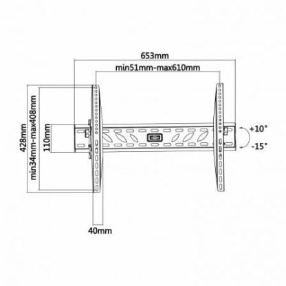 Soporte de pared inclinable aisens wt70t-019 para tv de 37-70"/ hasta 50kg - Imagen 5