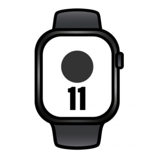 Apple watch series 11/ gps/ 42mm/ negro azabache/ correa deportiva negra (s/m)