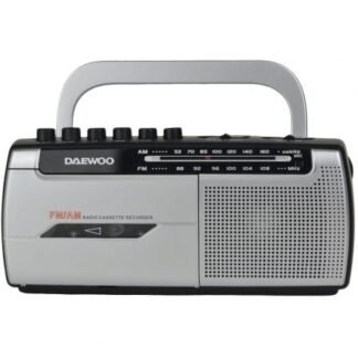Radio cassete daewoo dw1107/ con cable/ a pilas/ negra y plateada