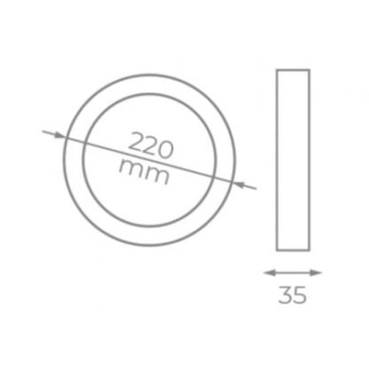 Downlight iglux sup-102318-fb v2/ circular/ ø220 x 35mm/ potencia 18w/ 1700 lúmenes/ 6000ºk/ blanco - Imagen 2