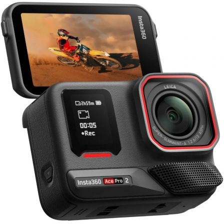 Cámara digital deportiva insta360 ace pro 2 pack de 2 baterías/ 8k/ ángulo de visión 180º/ negra - Imagen 2