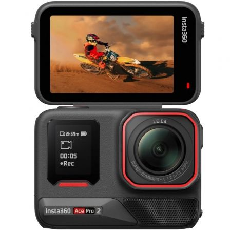 Cámara digital deportiva insta360 ace pro 2 pack de 2 baterías/ 8k/ ángulo de visión 180º/ negra - Imagen 3