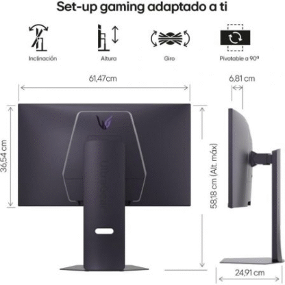 Monitor gaming lg ultragear 27g850a-b 27"/ 4k/ 1ms/ 240hz/ ips/ regulable en altura/ morado grisáceo - Imagen 5