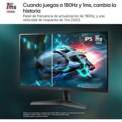 Monitor gaming lg ultragear 27gs60f-b 27"/ full hd/ 1ms/ 180hz/ ips/ negro - Imagen 2