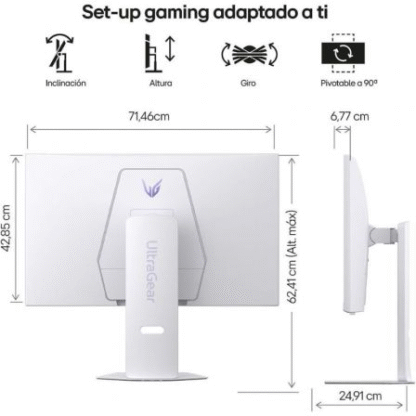 Monitor gaming lg ultragear 32g810sa-w 32"/ 4k/ multimedia/ 1ms/ 144hz/ ips/ regulable en altura/ blanco - Imagen 4
