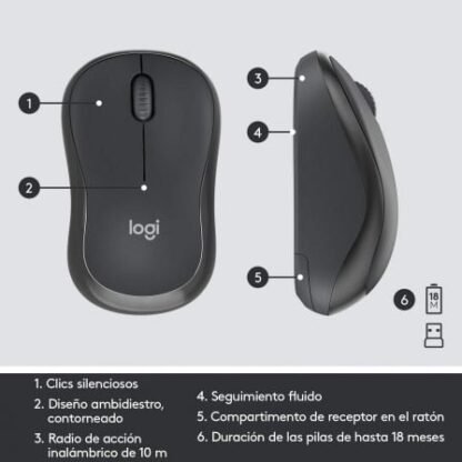 Teclado y ratón inalámbricos logitech silent touch mk295/ grafito - Imagen 5