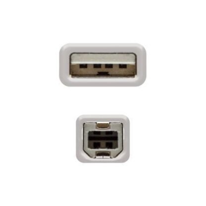 Cable usb 2.0 impresora nanocable 10.01.0104/ usb tipo-b macho - usb macho/ 3m/ beige - Imagen 3