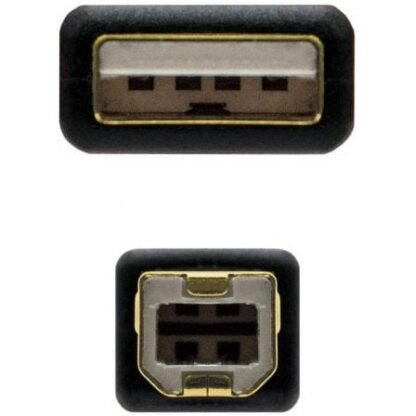 Cable usb 2.0 impresora nanocable 10.01.1203/ usb tipo-b macho - usb macho/ 3m/ negro - Imagen 3
