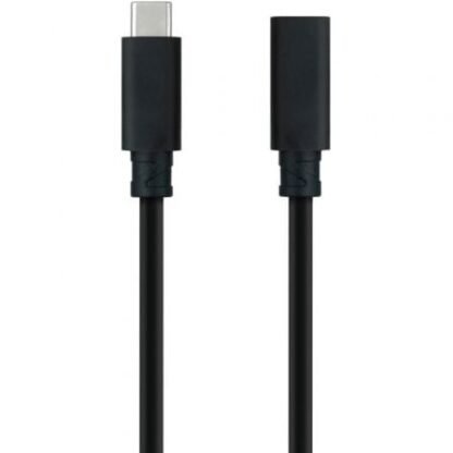 Cable alargador usb tipo-c 3.2 nanocable 10.01.4501-l150/ usb tipo-c macho - usb tipo-c hembra/ 1.5m/ negro - Imagen 2