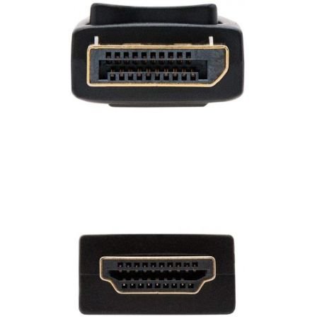 Cable displayport nanocable 10.15.4305/ displayport macho - hdmi macho/ 5m/ negro - Imagen 3