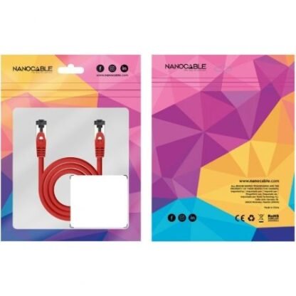 Cable de red rj45 sstp nanocable 10.20.2000-l25-r cat.8.1/ 25cm/ rojo - Imagen 2