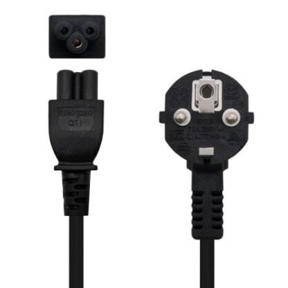 Cable alimentación trébol nanocable 10.22.0302/ schuko macho - c5 hembra/ 1.5m/ negro - Imagen 2