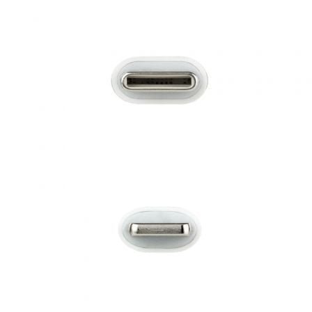 Cable usb 2.0 tipo-c lightning nanocable 10.10.0602/ usb tipo-c macho - lightning macho/ 2m/ blanco - Imagen 3