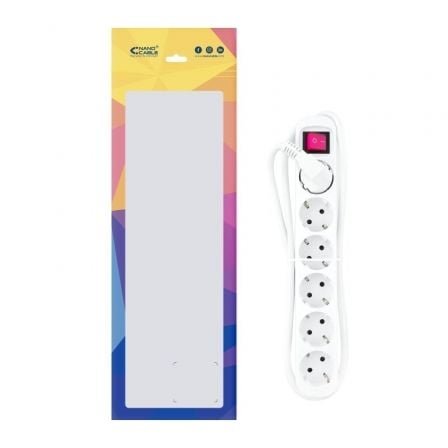 Regleta con interruptor nanocable 10.37.0006/ 6 tomas de corriente/ cable 1.4m/ blanca - Imagen 4