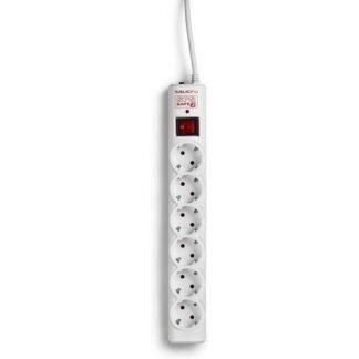 Regleta con interruptor salicru safe 6/ 6 tomas de corriente/ cable 1.5m/ blanca