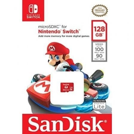 Tarjeta de memoria sandisk nintendo switch 128gb microsd xc uhs-i/ clase 10/ 100mbs - Imagen 2
