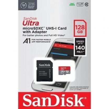 Tarjeta de memoria sandisk ultra 128gb microsd xc con adaptador/ clase 10/ 140mbs - Imagen 3
