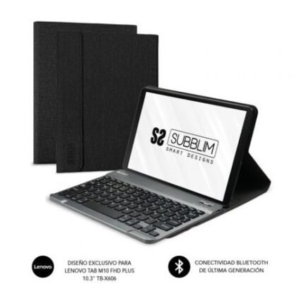 Funda con teclado subblim keytab pro bt para tablet lenovo tab m10 fhd plus de 10.3"/ negra