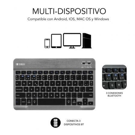 Funda con teclado subblim keytab pro bt para tablets samsung galaxy a9+/ negra - Imagen 2