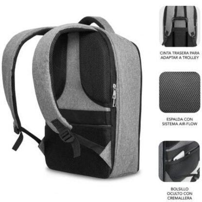 Mochila subblim secure v2 ap para portátiles hasta 15.6"/ puerto usb/ antirrobo/ gris - Imagen 5