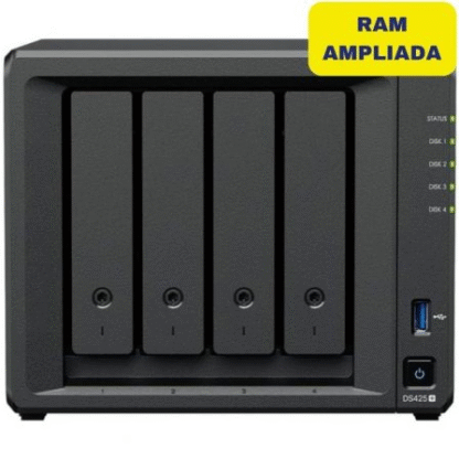 Nas synology diskstation ds425+/ 4 bahías 3.5"- 2.5"/ 6gb ddr4/ formato torre