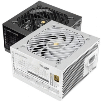 Fuente de alimentación mars gaming mpb1000si/ 1000w/ ventilador 14cm/ 80 plus gold/ blanca