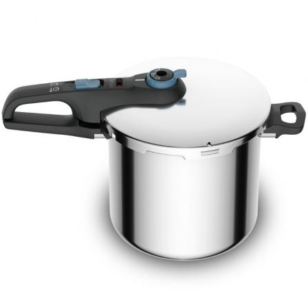 Olla a presión tefal secure trendy p2584401/ ø25cm/ 8l/ acero inoxidable/ apta para inducción