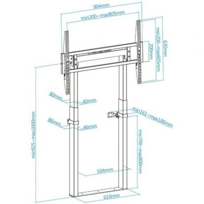 Soporte de pared fijo/ suelo tooq hiperión fs2280m-b para tv de 55-100"/ hasta 120kg - Imagen 4