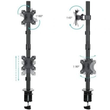 Soporte de mesa para 2 monitores tooq db1233tnv-b/ giratorio/ inclinable/ hasta 8kg - Imagen 2