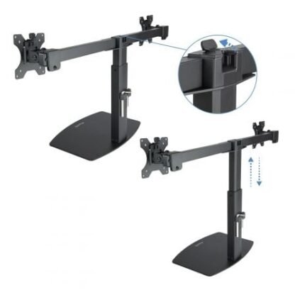 Soporte de sobremesa para 2 monitores tooq db1727tn-b/ giratorio/ inclinable/ hasta 6kg - Imagen 3