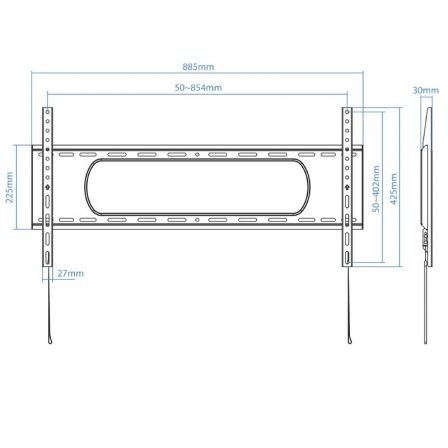 Soporte de pared tooq lp1090f-b para tv de 43-90"/ hasta 80kg - Imagen 2