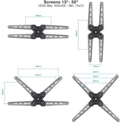 Soporte de pared extensible/ giratorio/ inclinable tooq lp1355tn-b para tv de 13-55"/ hasta 25kg - Imagen 2