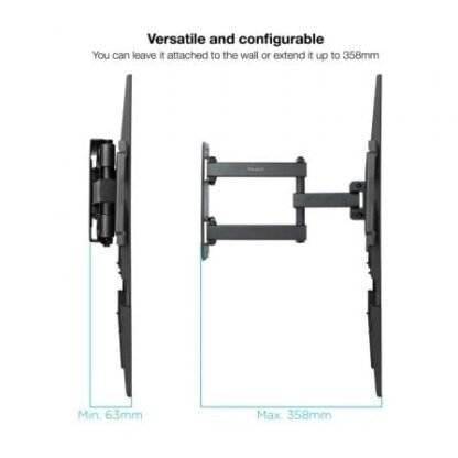 Soporte de pared giratorio/ inclinable/ nivelable tooq lp7843tn-b para tv de 32-55"/ hasta 35kg - Imagen 4