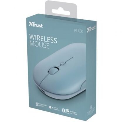 Ratón inalámbrico por bluetooth trust puck/ batería recargable/ hasta 1600 dpi/ azul - Imagen 5