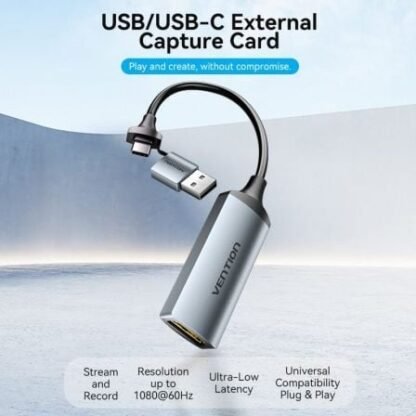 Conversor hdmi 4k 60hz vention acwha/ hdmi hembra / usb macho - usb tipo-c macho/ 480mbps/ 10cm/ negro - Imagen 2